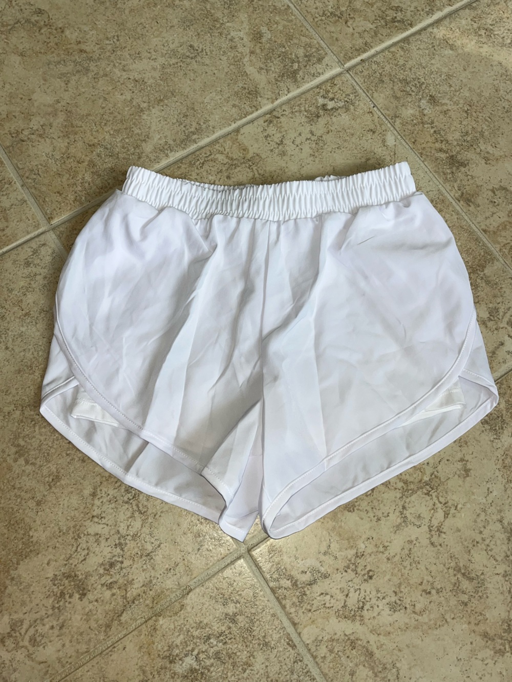 SHEIN White Women's Athletic Shorts with Elastic Waist